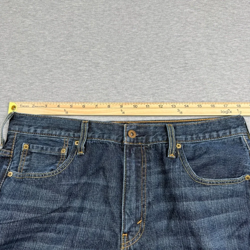 Levis 569 Loose Straight Leg Jeans Mens 34x36 Blue Denim Dark Wash 00569-0041